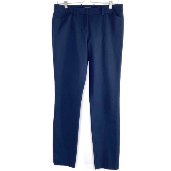 Lafayette 148 New York Manhattan Slim Ankle Pants in Navy Blue - Picture 2 of 8
